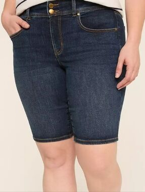 Lane Bryant Tighter Tummy High-Rise Bermuda Denim Short